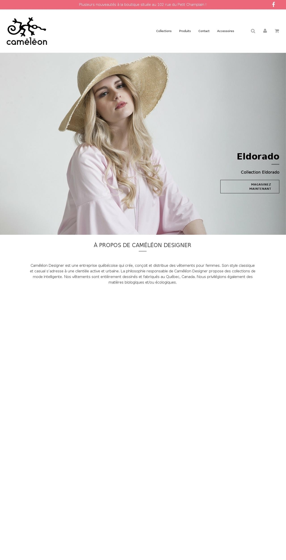 cameleon-boutique.ca shopify website screenshot