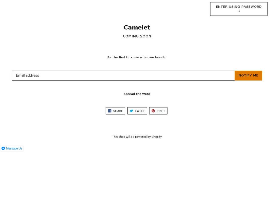 camelet.com — Shopify storefront screenshot
