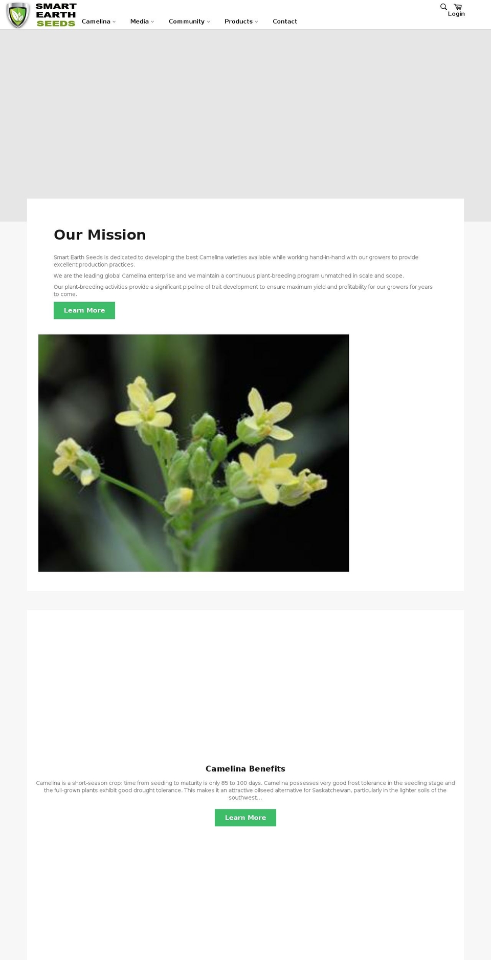 camelinagrowers.com — Shopify storefront screenshot