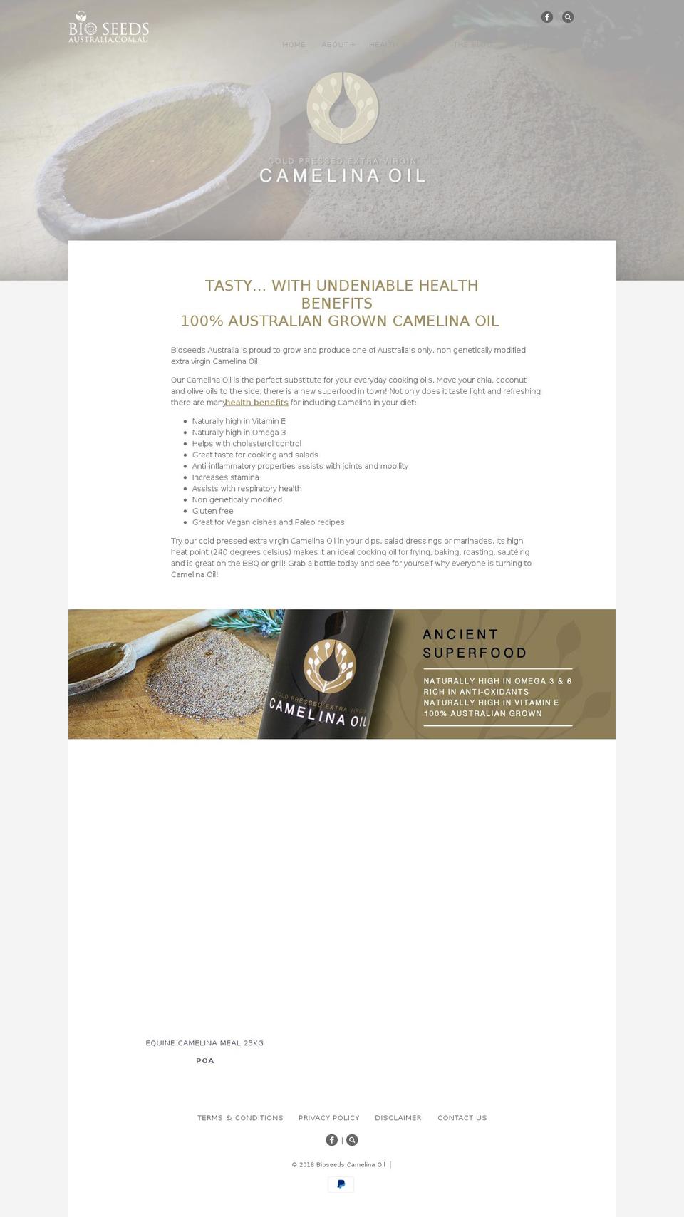 camelinaoil.com.au shopify website screenshot