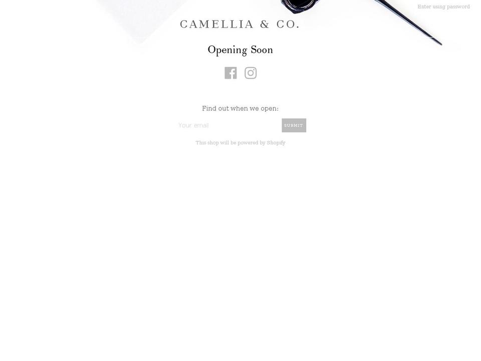 camelliaandcompany.com — Shopify storefront screenshot