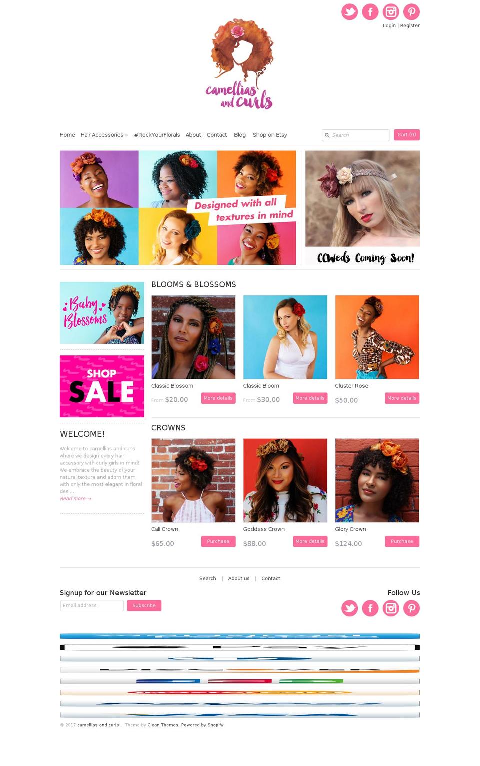 Artisan Oct-- Shopify theme site example camelliasandcurls.com