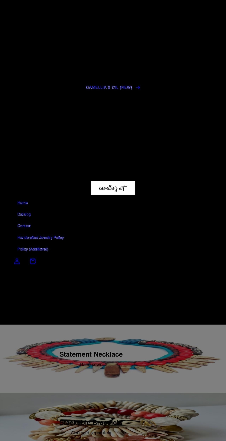 camelliasart.com shopify website screenshot