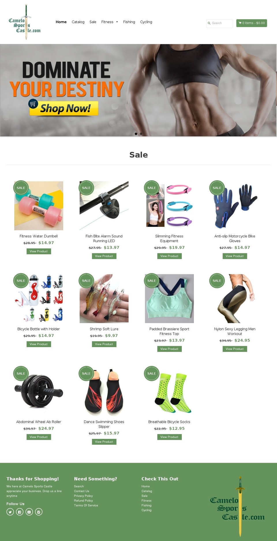 EcomClub Shopify theme site example camelotsportscastle.com