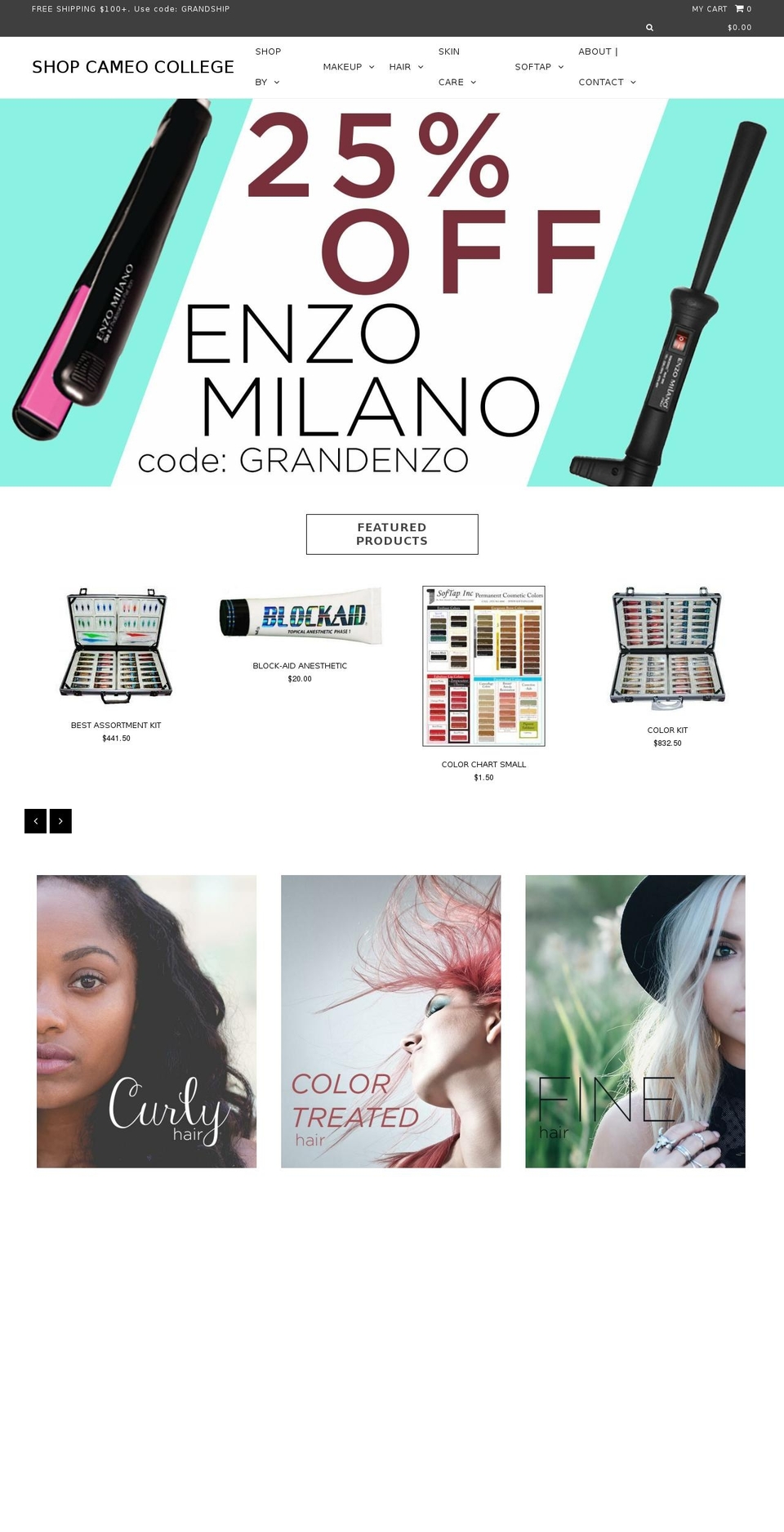 cameocollege-store.com shopify website screenshot