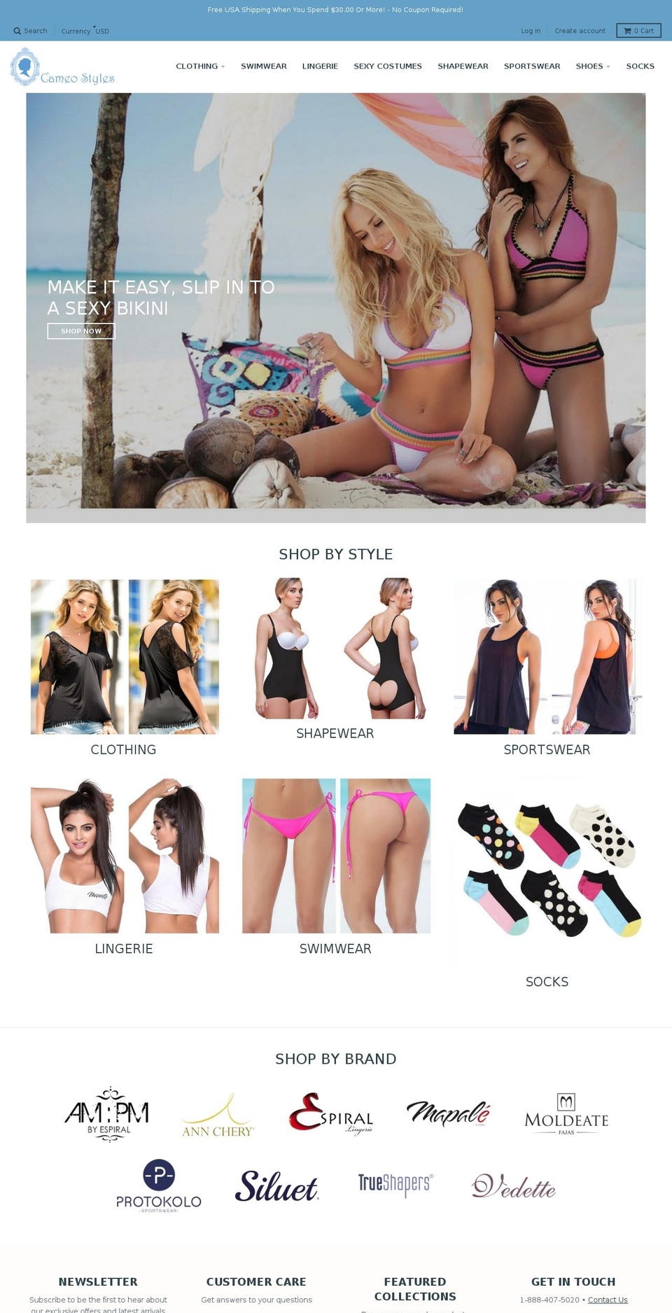 cameostyles.com — Shopify storefront screenshot