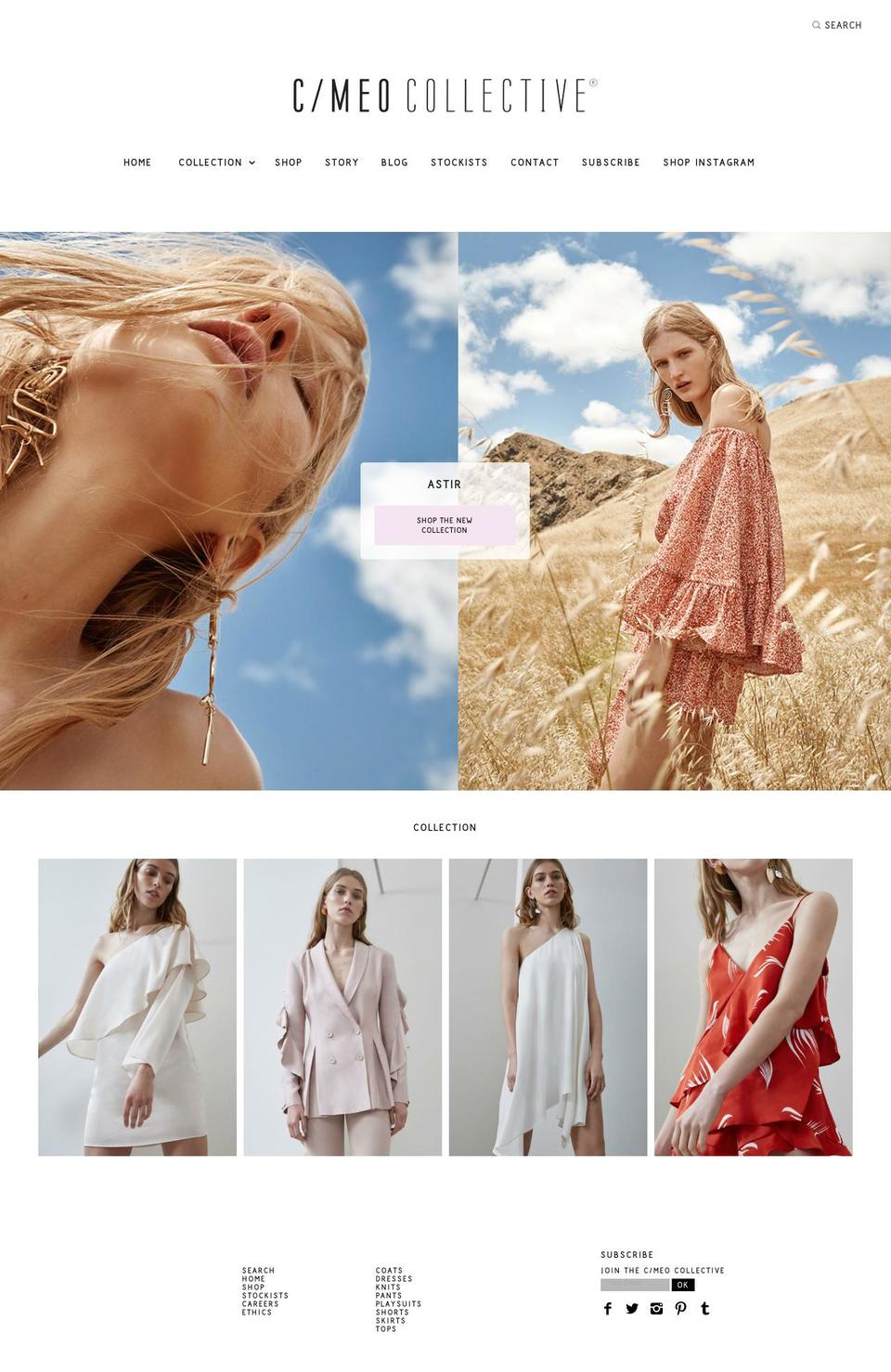 cameothelabel.com shopify website screenshot