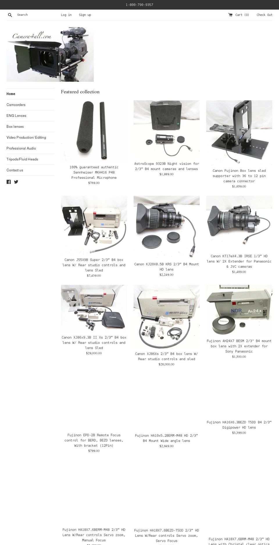 camera4all.com shopify website screenshot