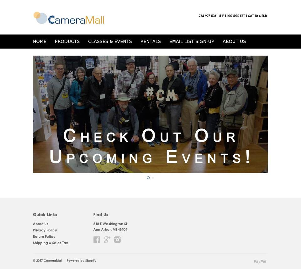 cameramall.com shopify website screenshot