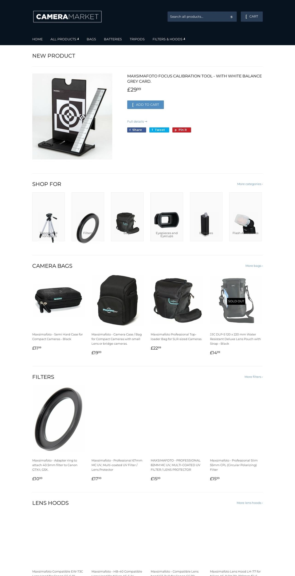 cameramarket.co.uk shopify website screenshot