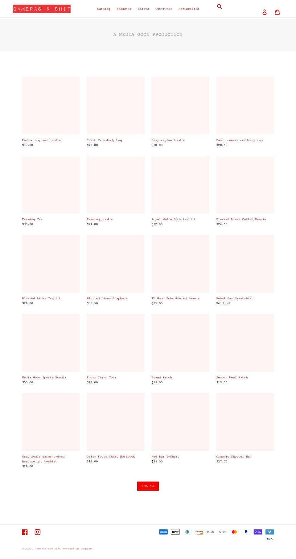 camerasandshit.com shopify website screenshot
