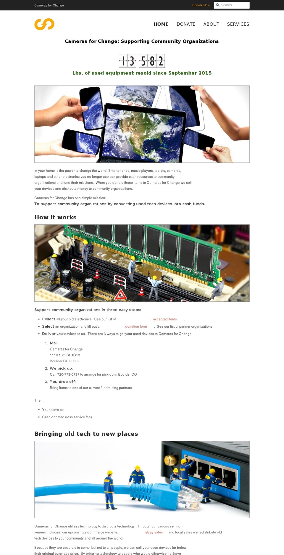 camerasforchange.com shopify website screenshot