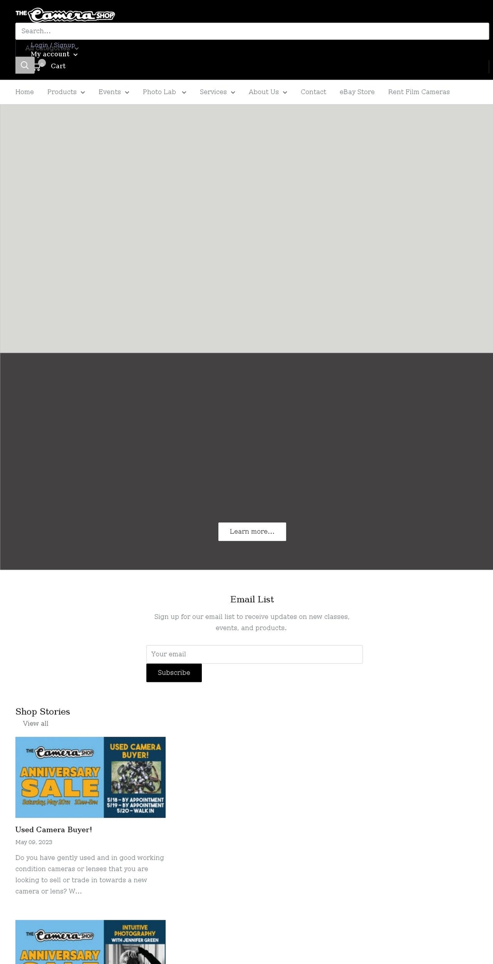 camerashopmuskegon.com shopify website screenshot