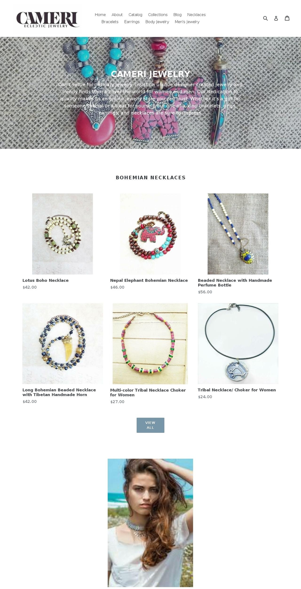 camerijewelry.com — Shopify storefront screenshot