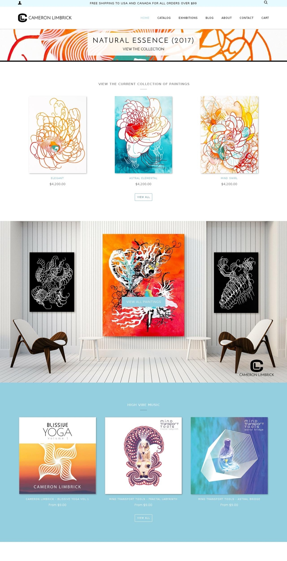 cameron-limbrick-artist.myshopify.com shopify website screenshot