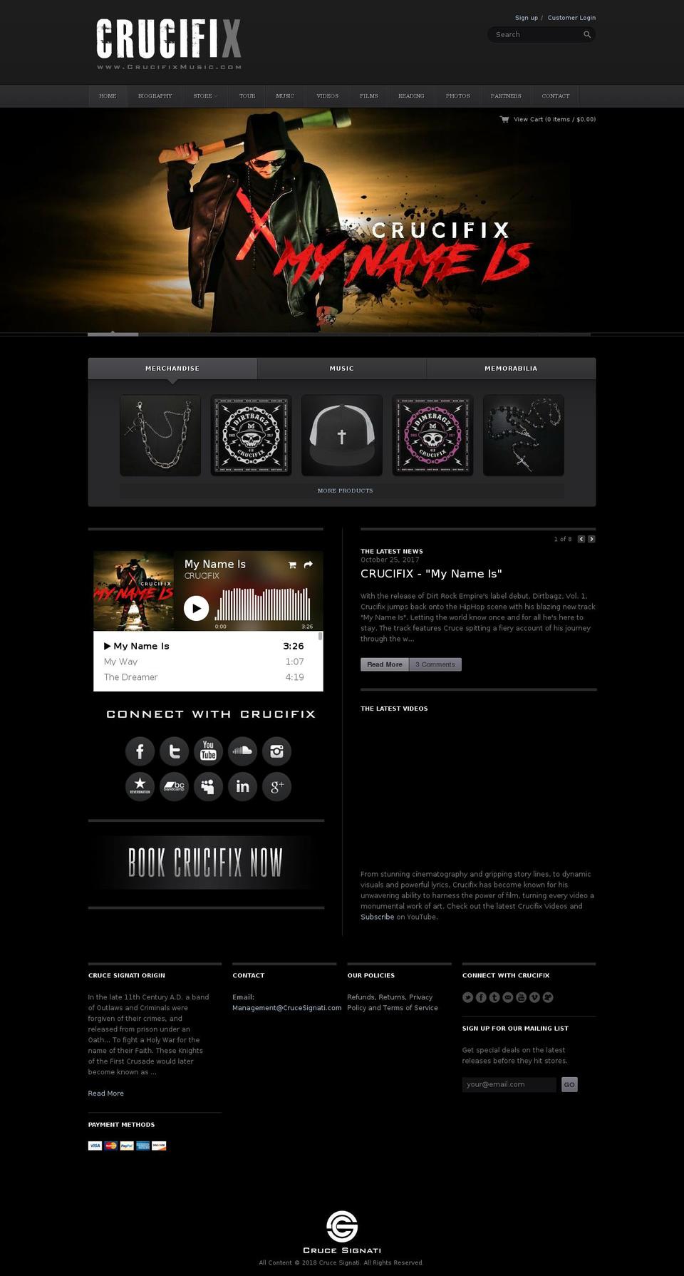Crucifix Music Shopify theme site example cameroncruce.com