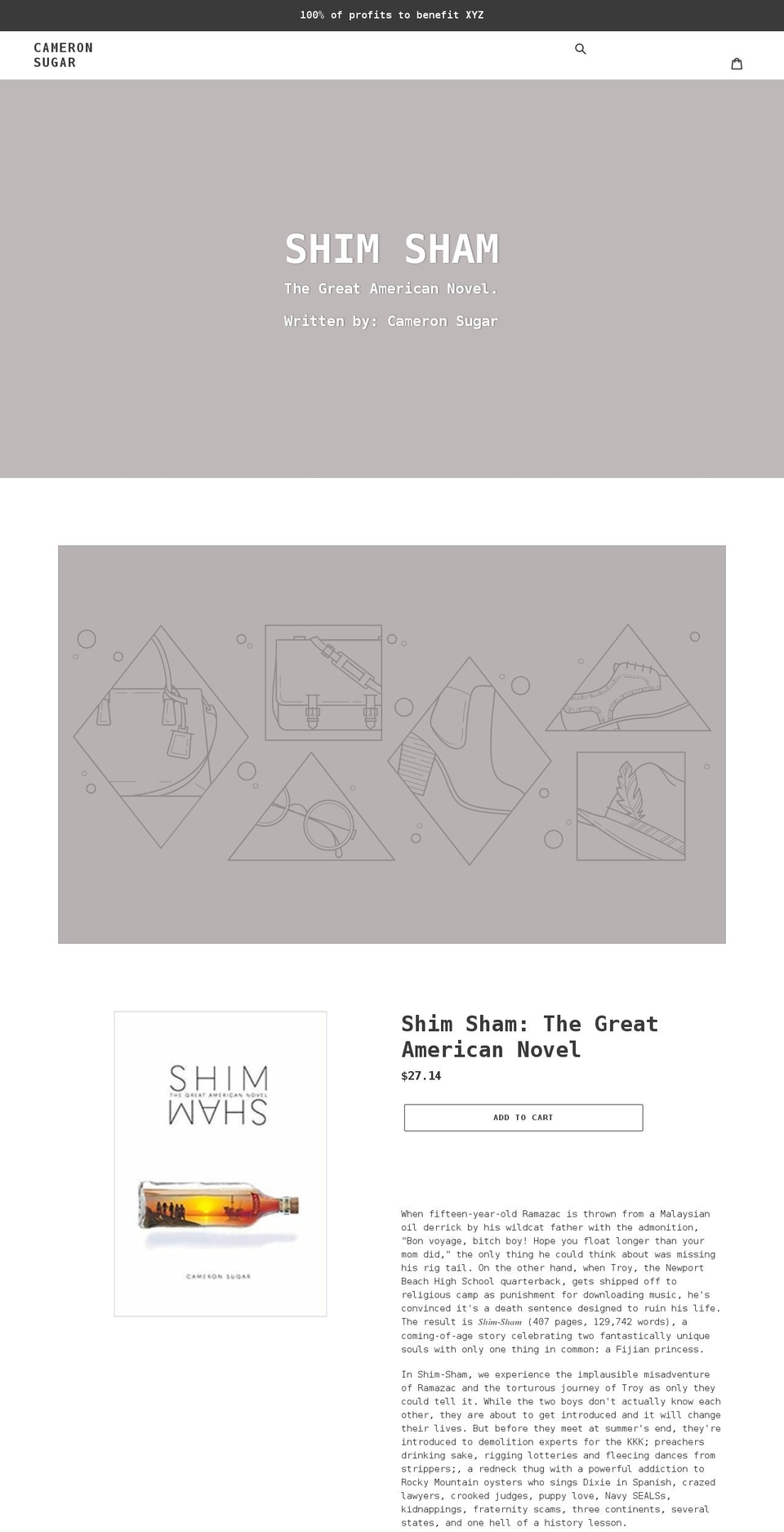 cameronsugar.com shopify website screenshot