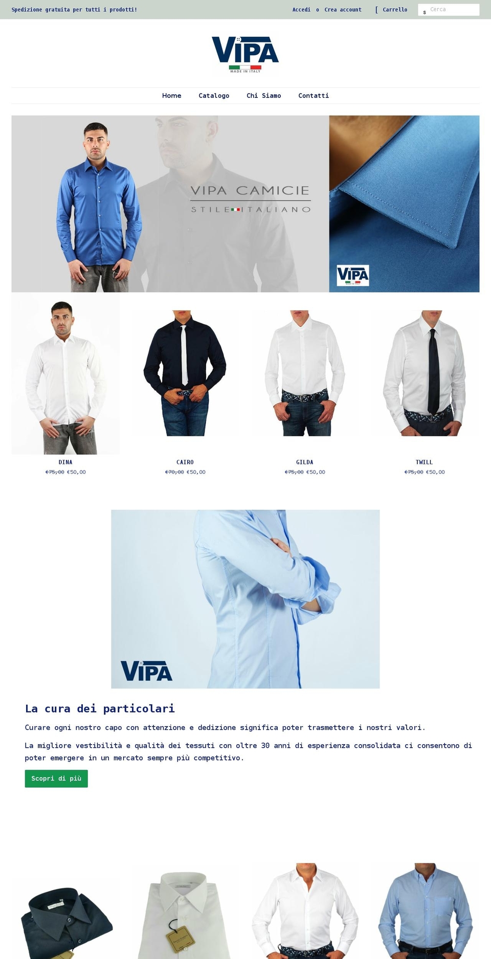 camiceriavipa.com shopify website screenshot