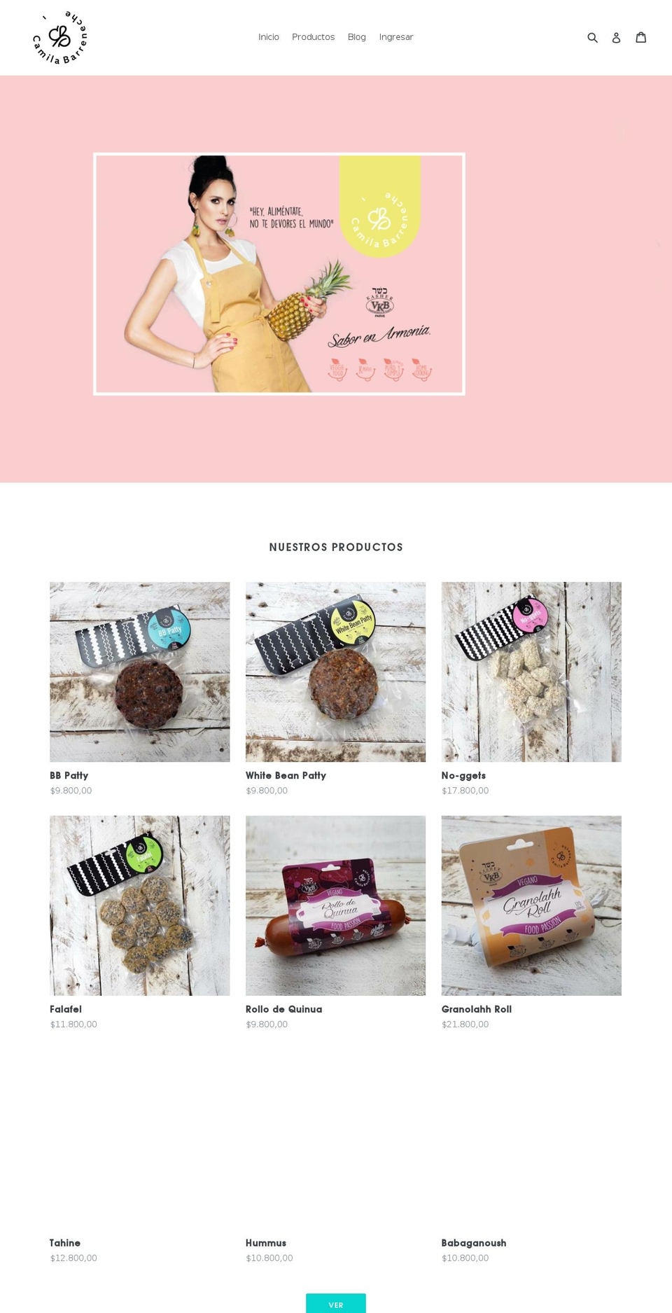 camilabarreneche.com — Shopify storefront screenshot