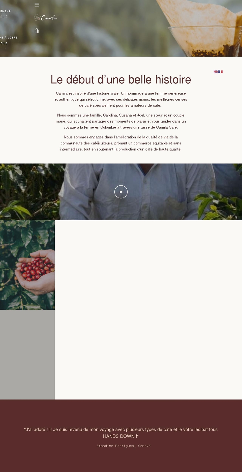 camilacafe.ch shopify website screenshot