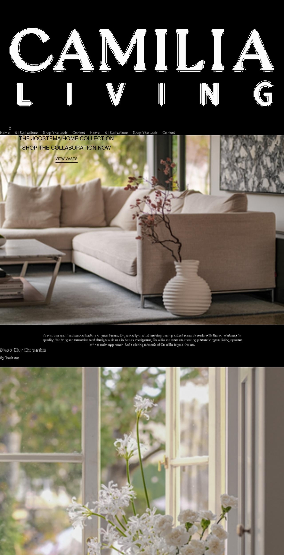 camilialiving.com shopify website screenshot