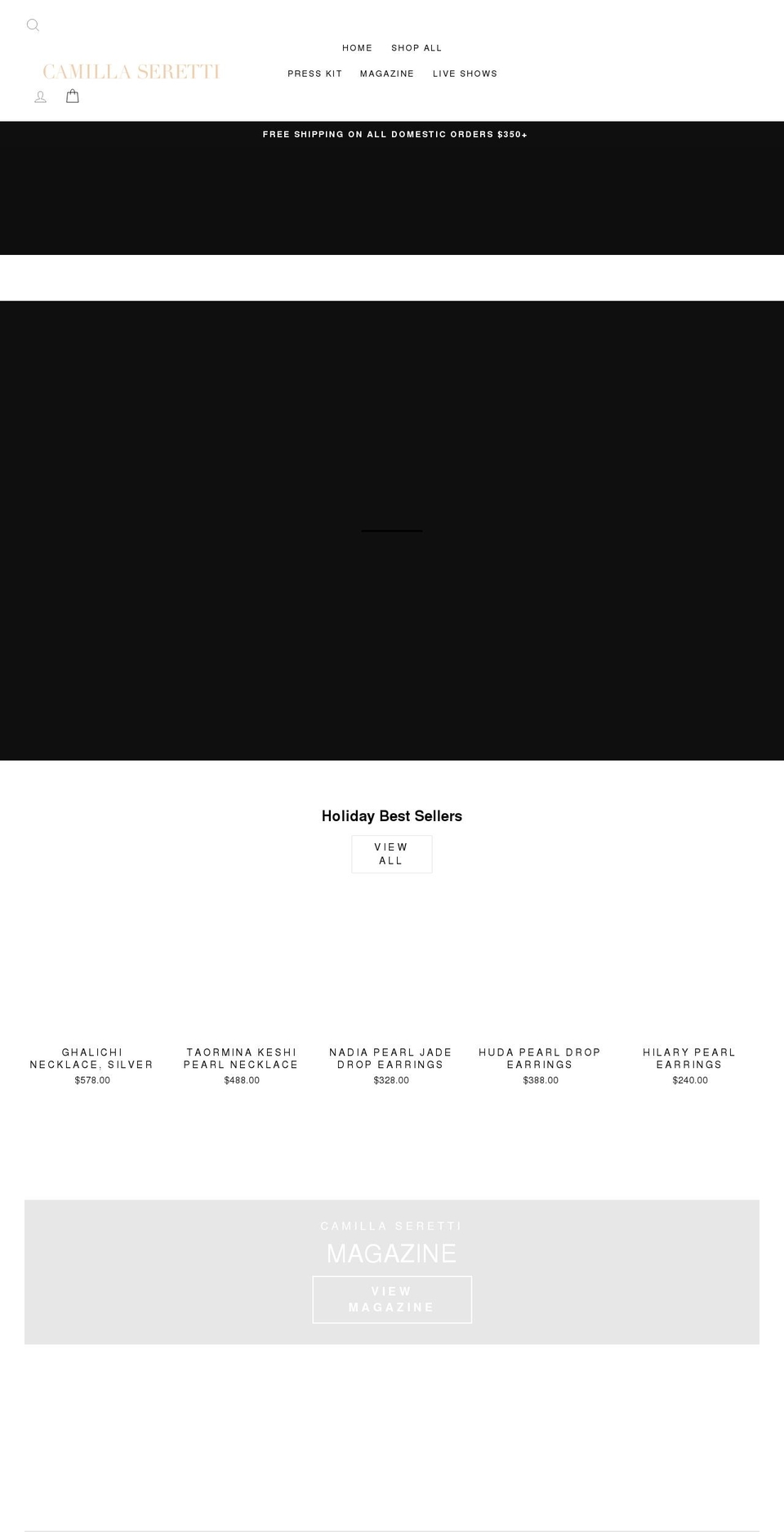 camillaseretti.com shopify website screenshot