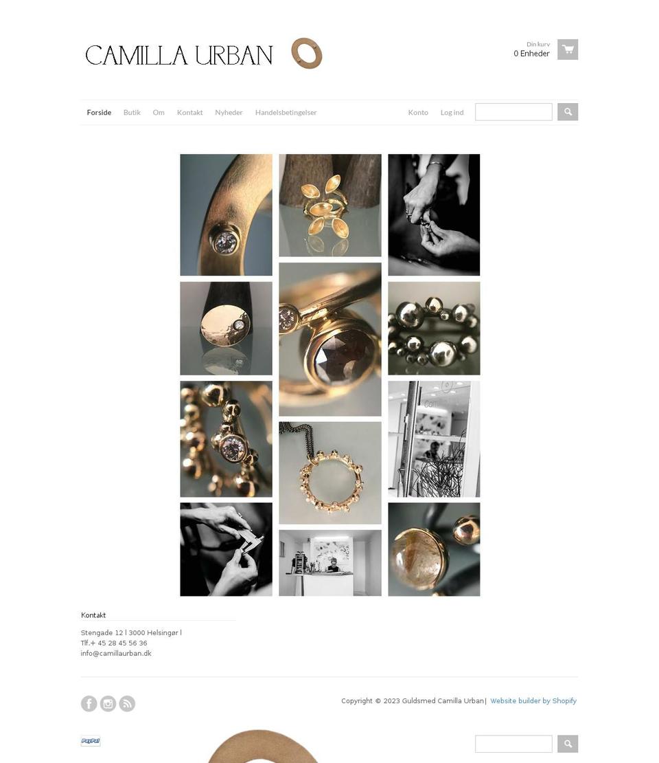 camillaurban.dk shopify website screenshot