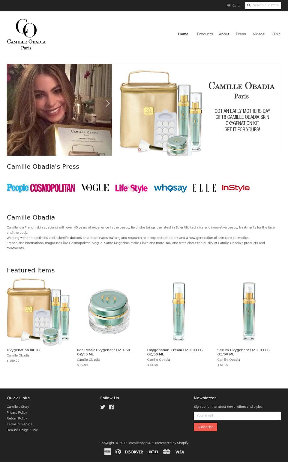 camilleobadia.com shopify website screenshot