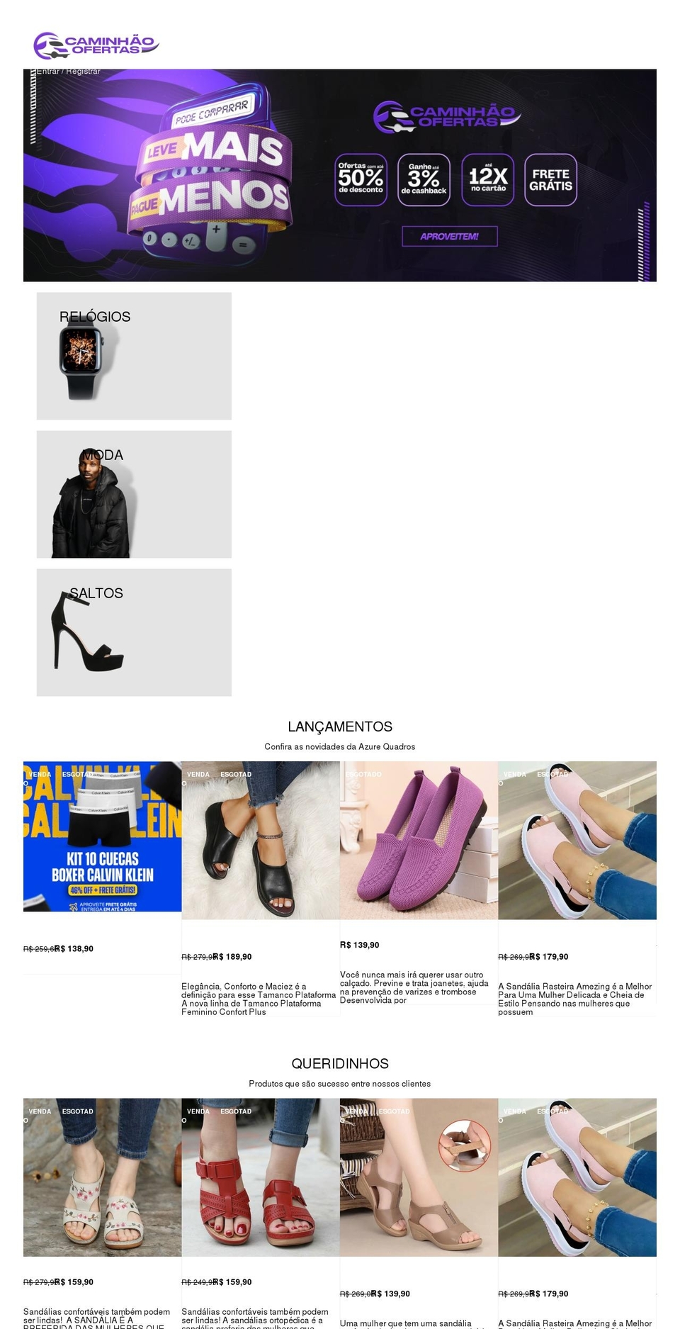 caminhaodeofertas.com shopify website screenshot