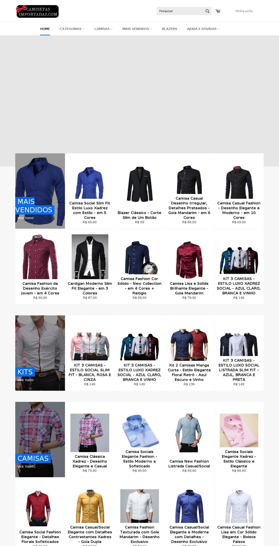 camisetasimportadas.com shopify website screenshot