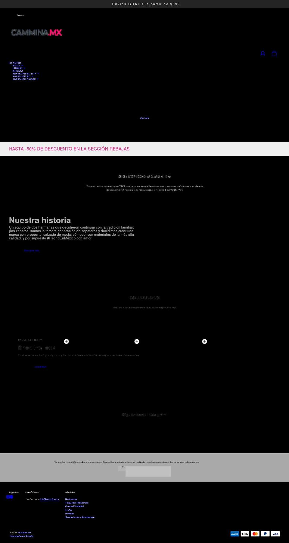 cammina.mx shopify website screenshot