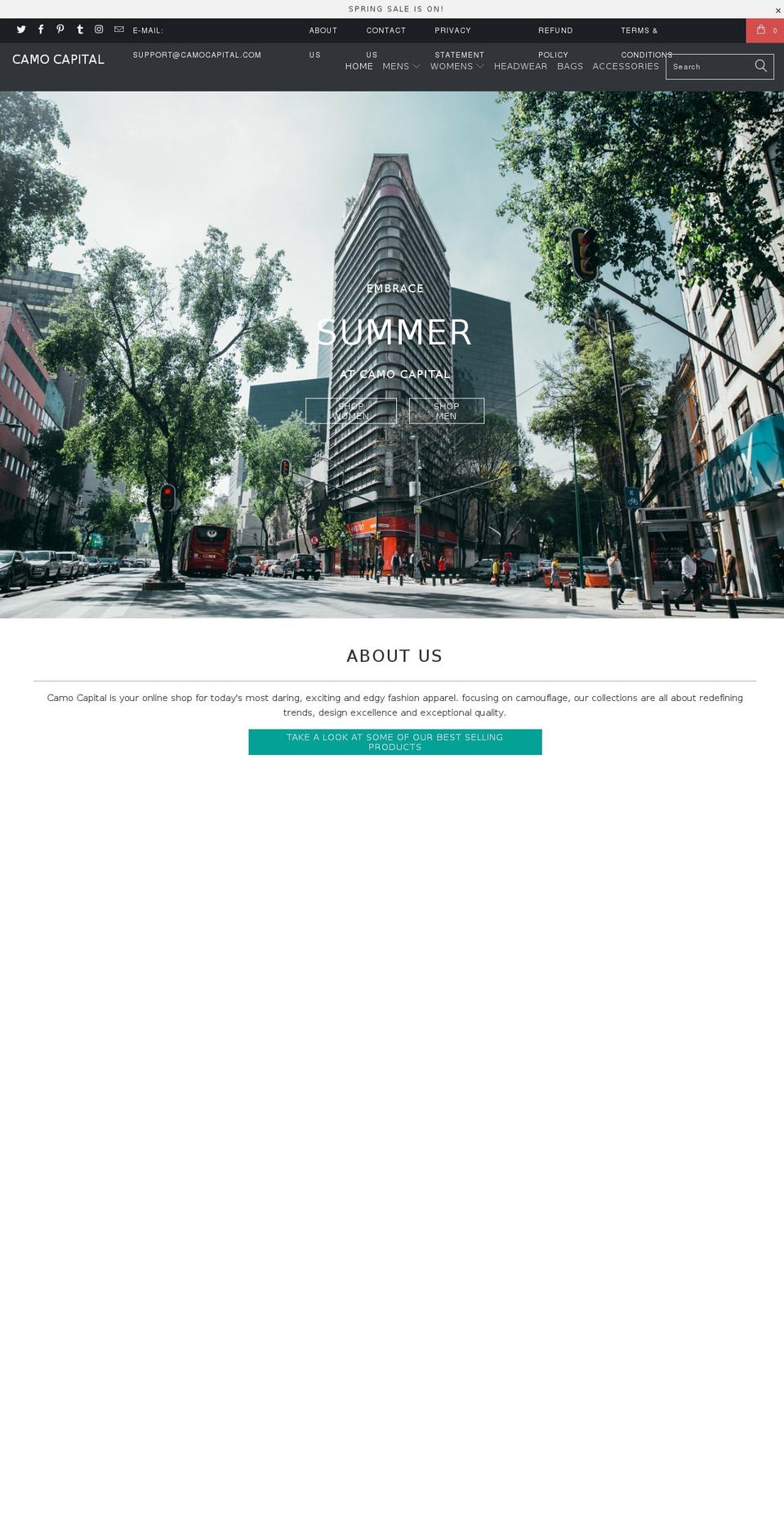 camocapital.com shopify website screenshot