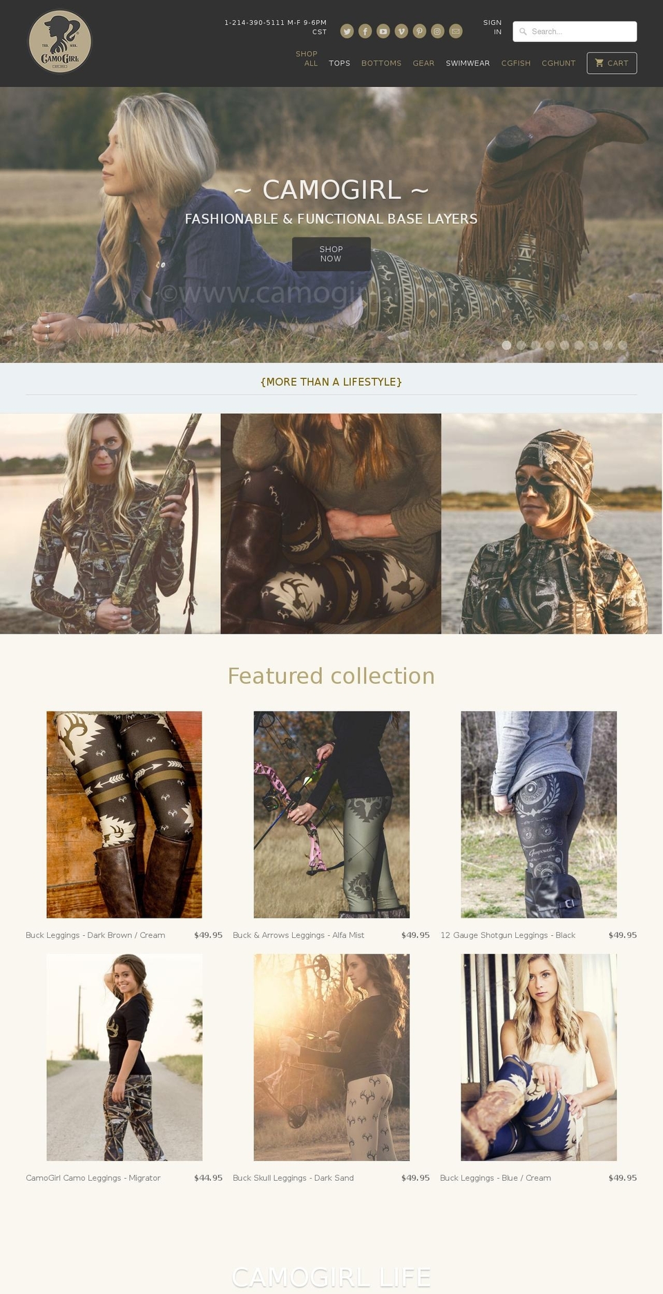camogirlclothing.com shopify website screenshot