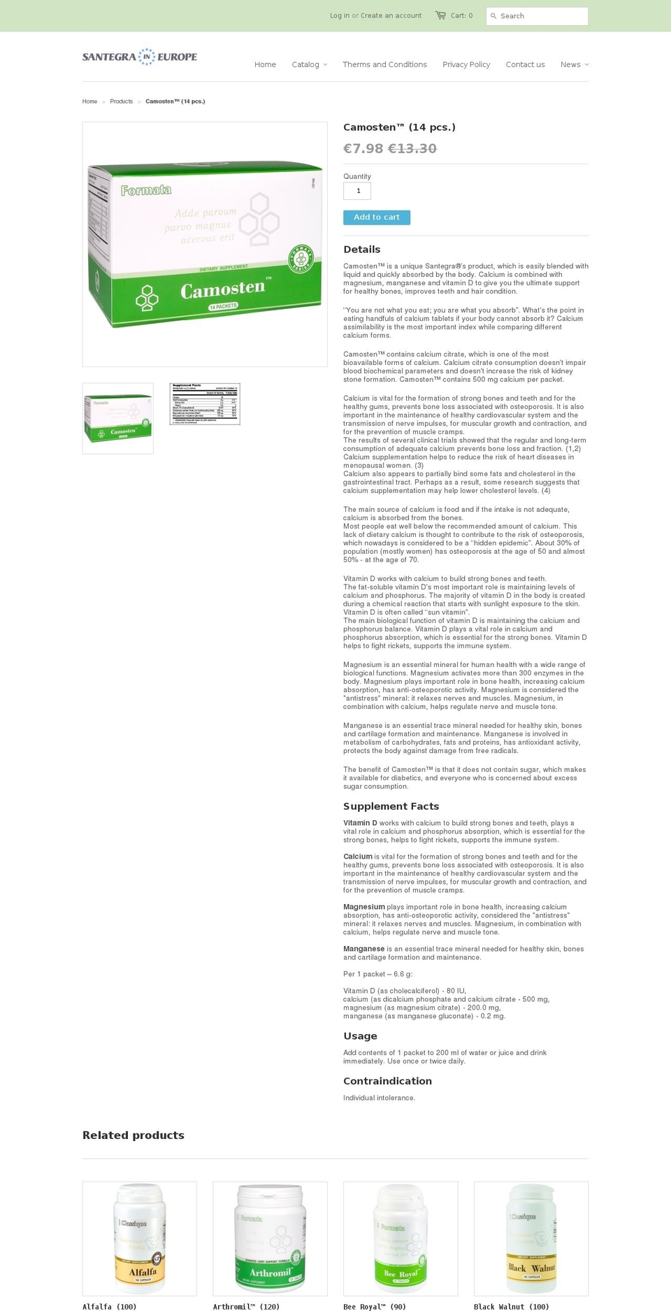 camosten.com — Shopify storefront screenshot