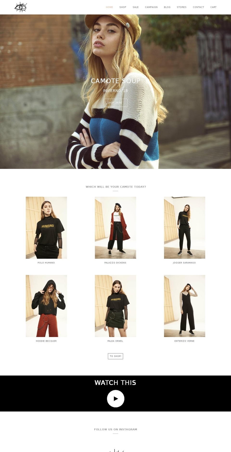 camotesoup.com shopify website screenshot