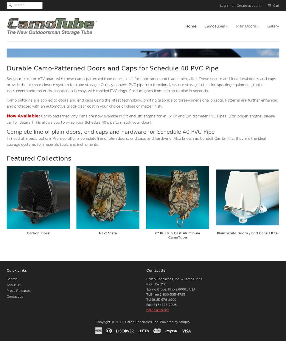 camotube.com shopify website screenshot
