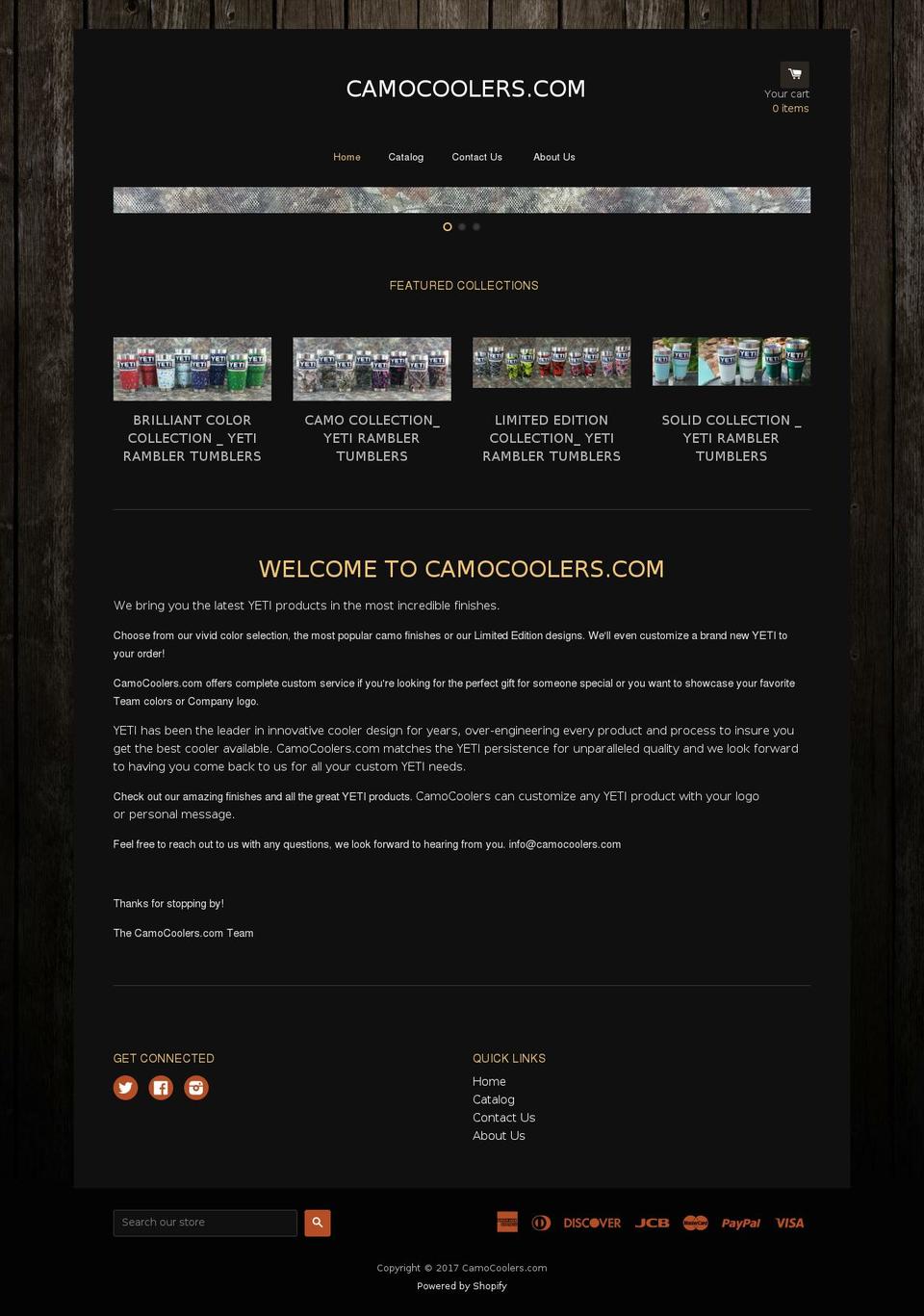 camoyeticooler.com shopify website screenshot