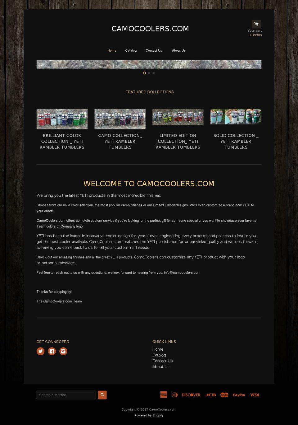 camoyeticooler.net shopify website screenshot