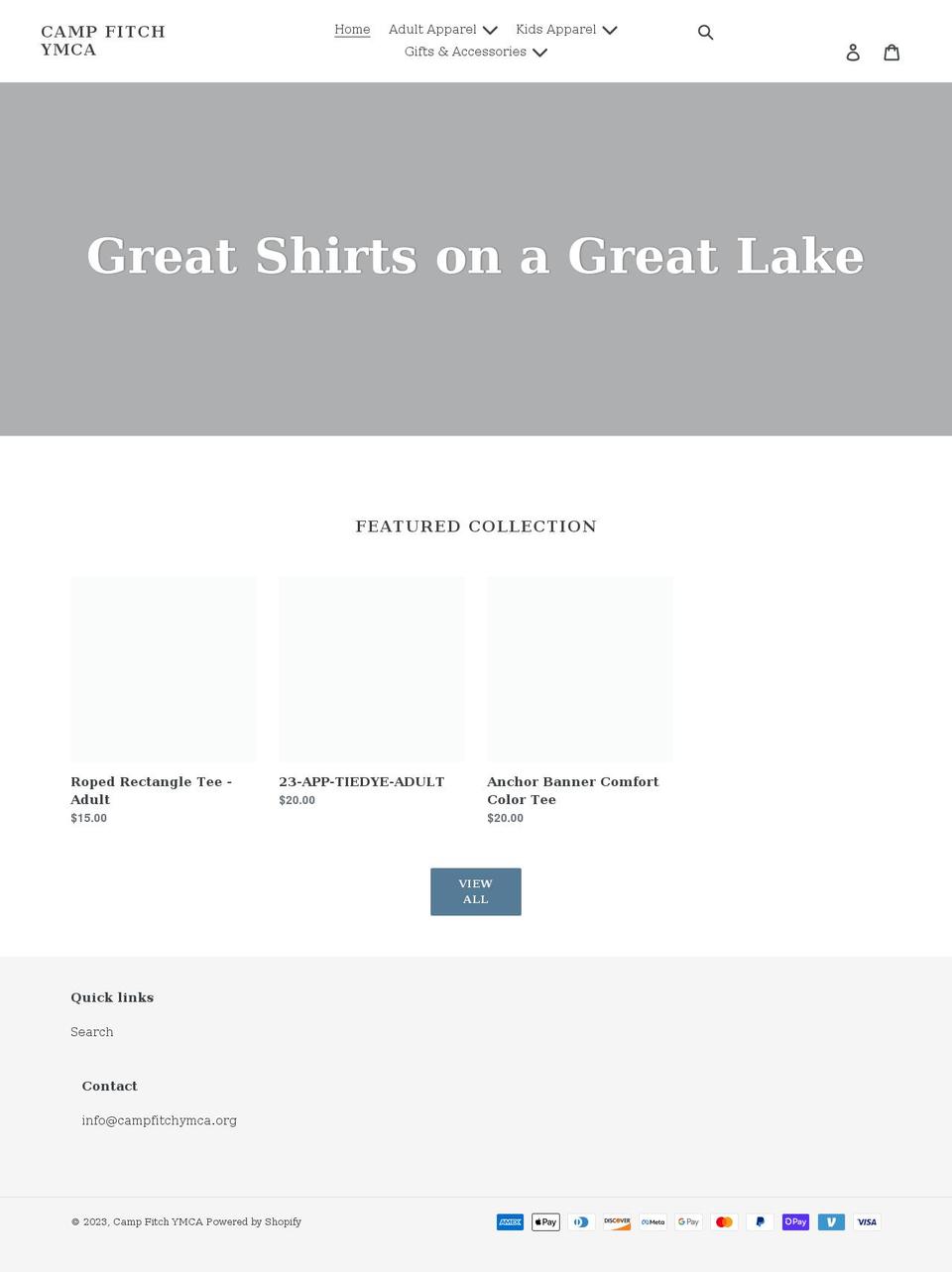 camp-fitch-ymca.myshopify.com shopify website screenshot