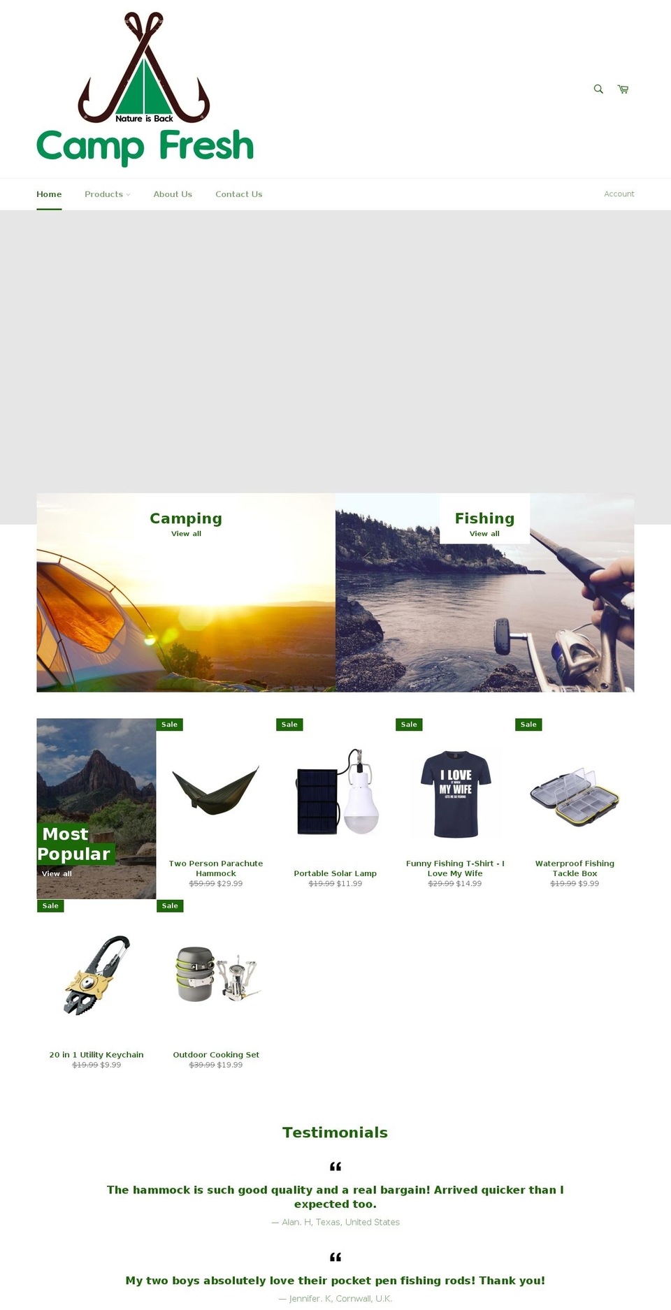 camp-fresh.com — Shopify storefront screenshot