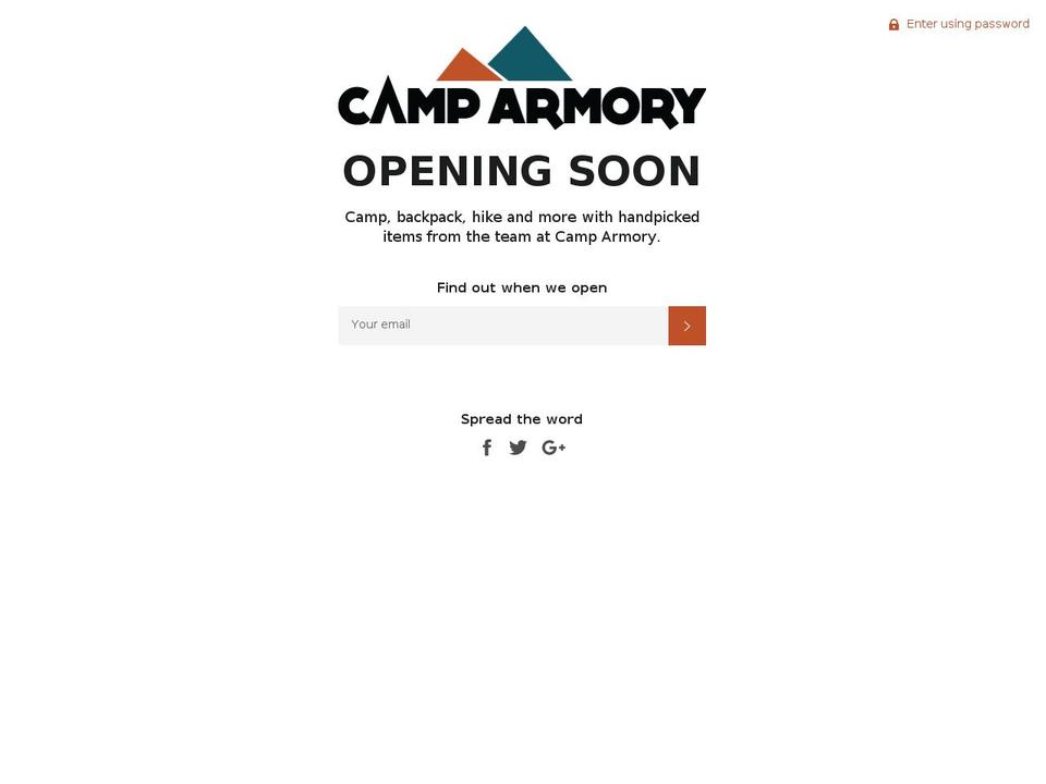 camparmory.com shopify website screenshot