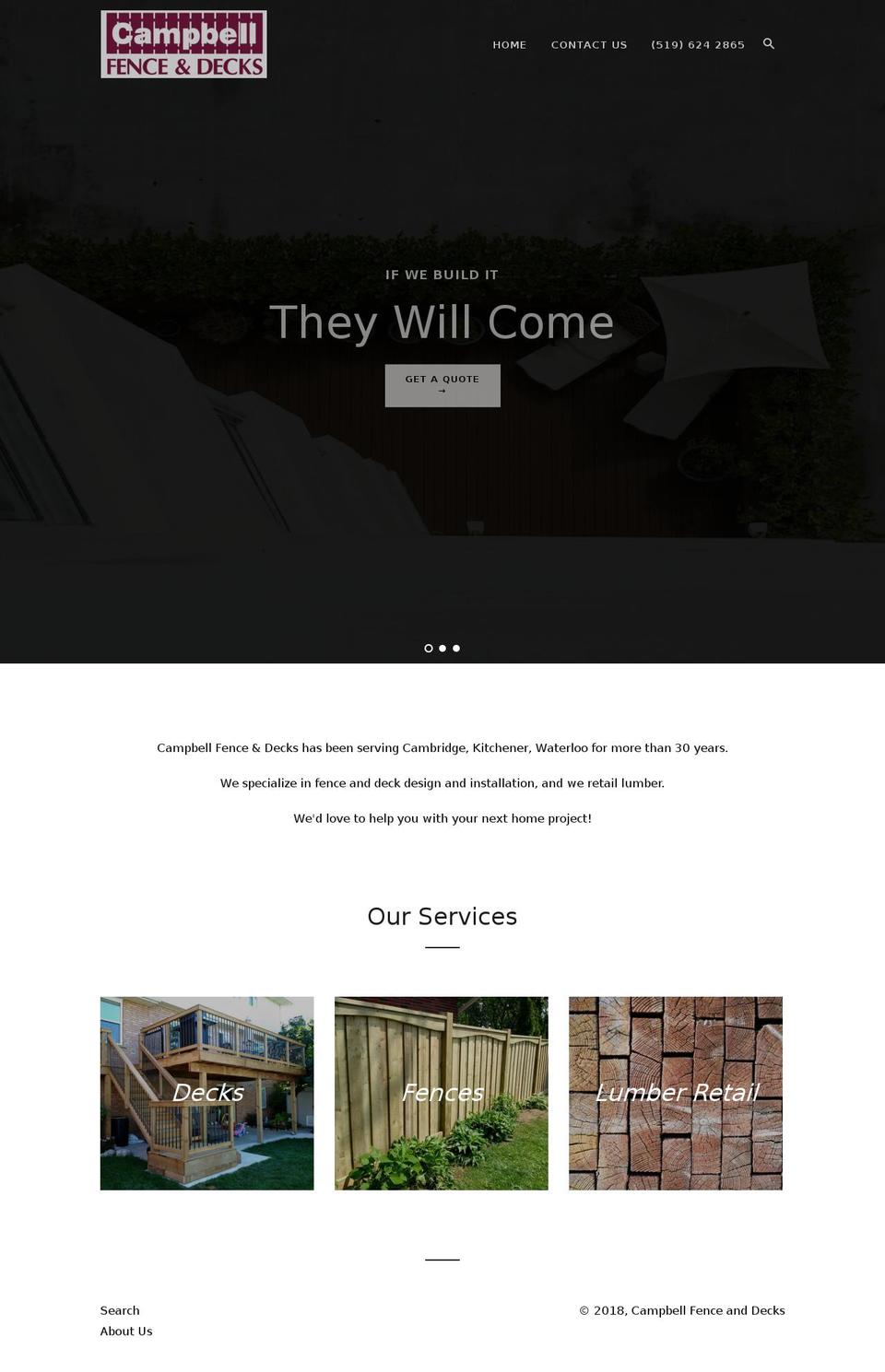 campbellfenceanddeck.com shopify website screenshot