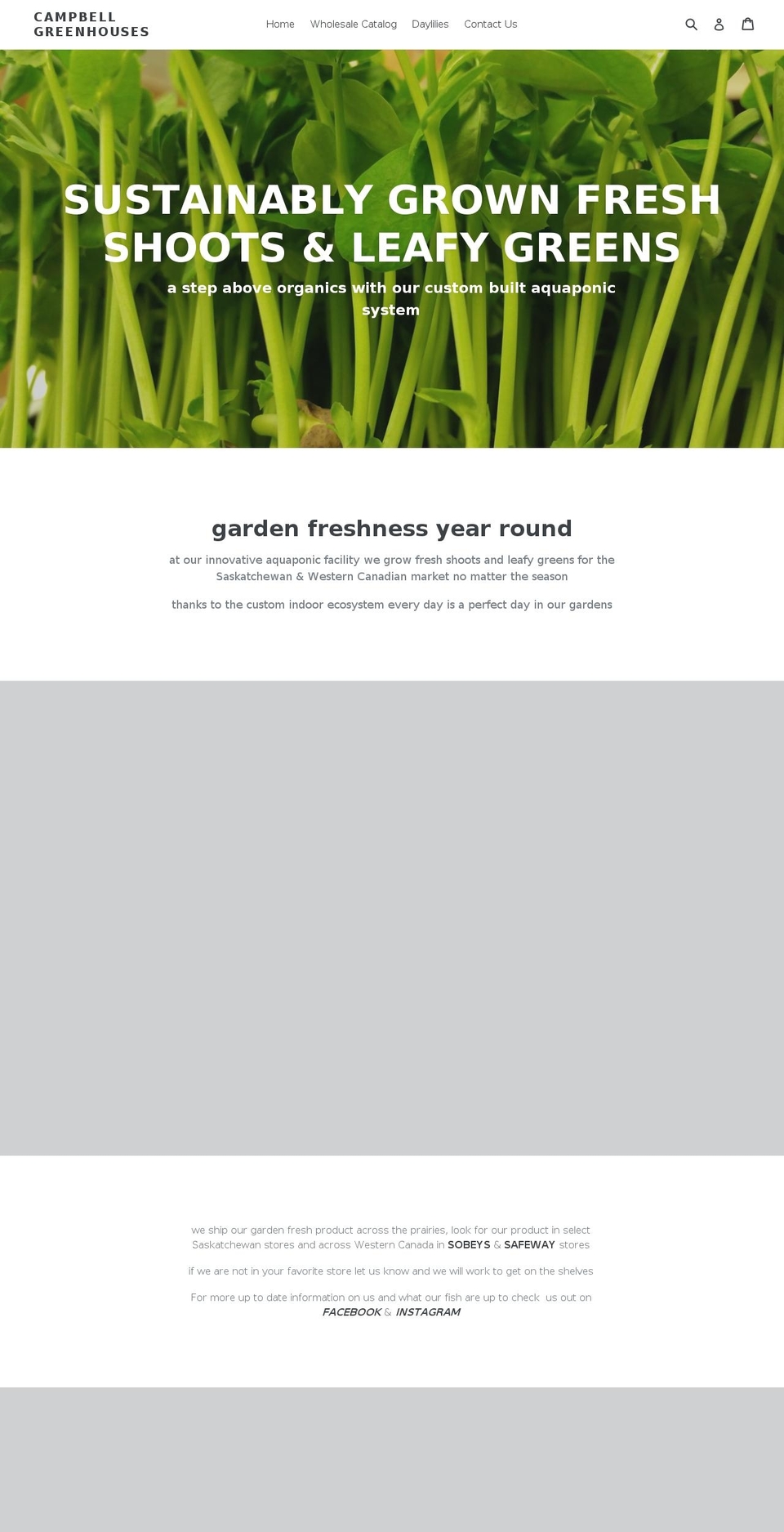campbellgreenhouses.ca shopify website screenshot