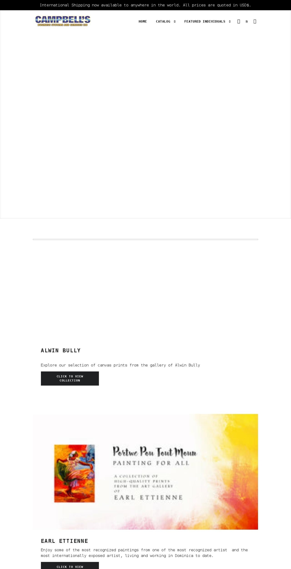 campbells-art.com shopify website screenshot