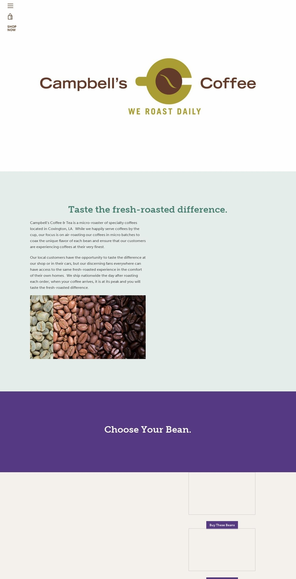campbellscoffee.com — Shopify storefront screenshot