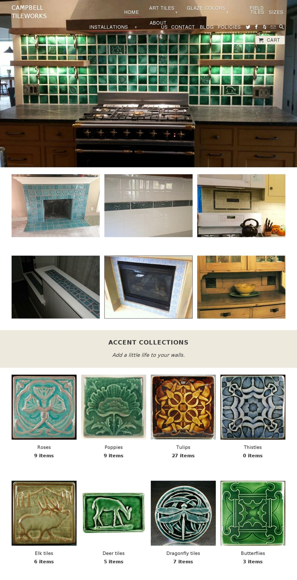 campbelltileworks.com shopify website screenshot