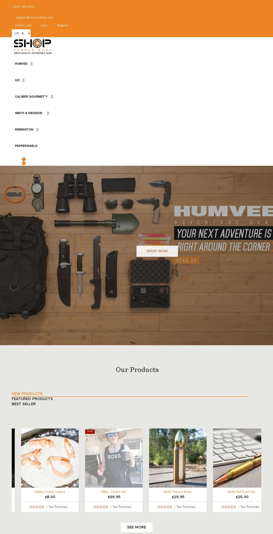 Coffee Shopify theme site example campcoshop.com