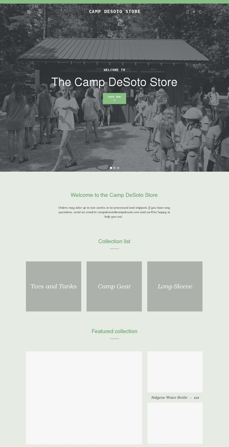 campdesotostore.com shopify website screenshot