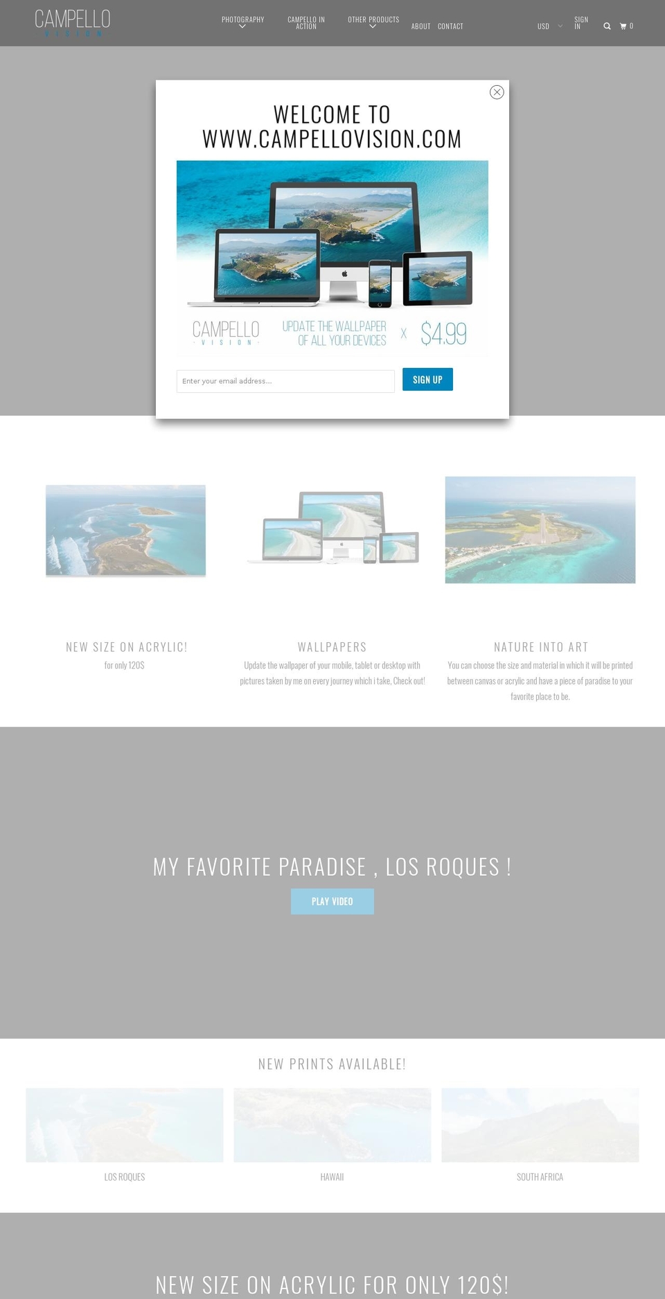 campellovision.com — Shopify storefront screenshot
