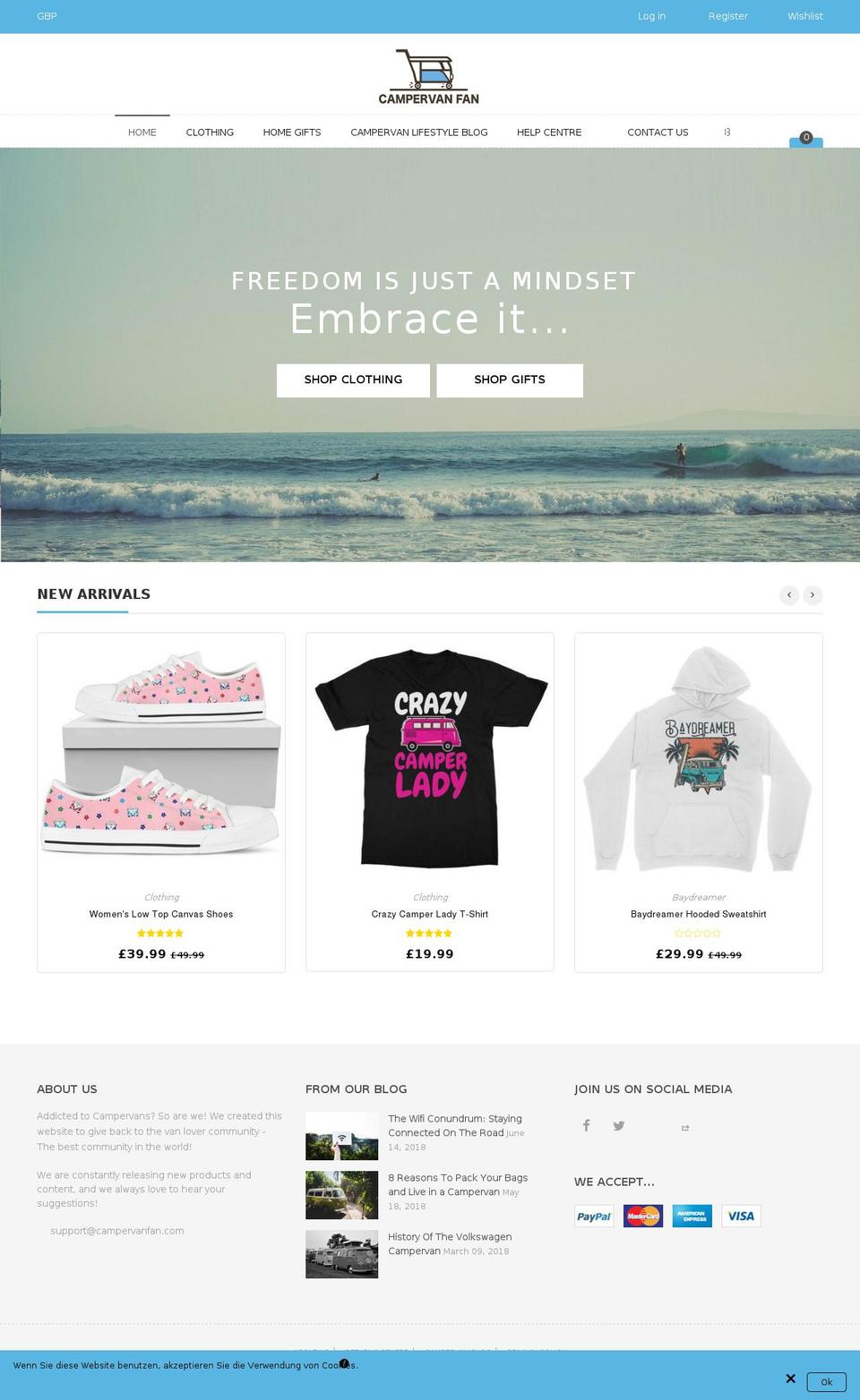 camper-van-fan.myshopify.com shopify website screenshot